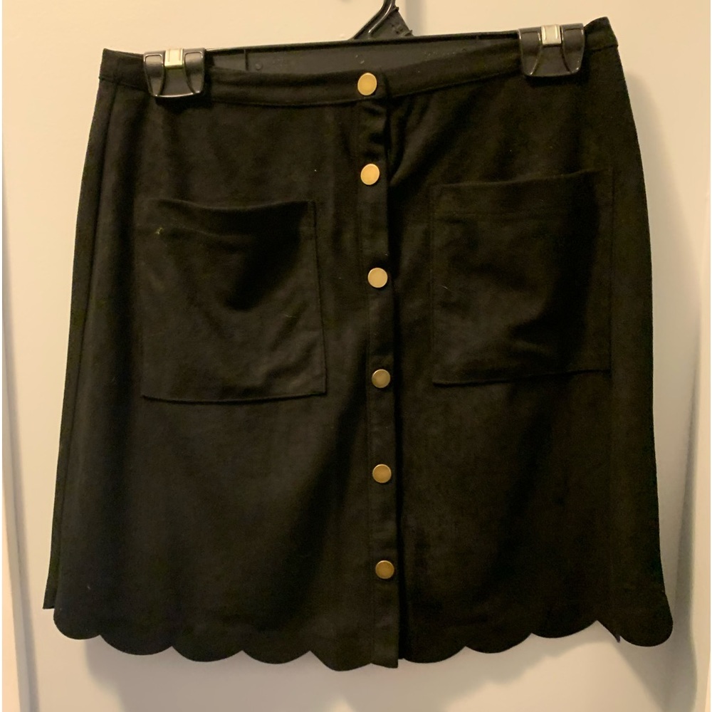 Black, New , Faux Suede, mini skirt s/m